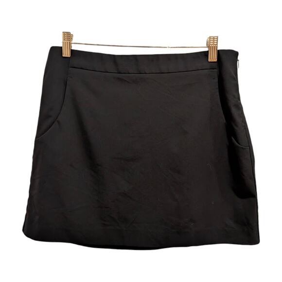Theory Black Side Zip Skirt With Pockets Above The Knee - 8 - Picture 1 of 7